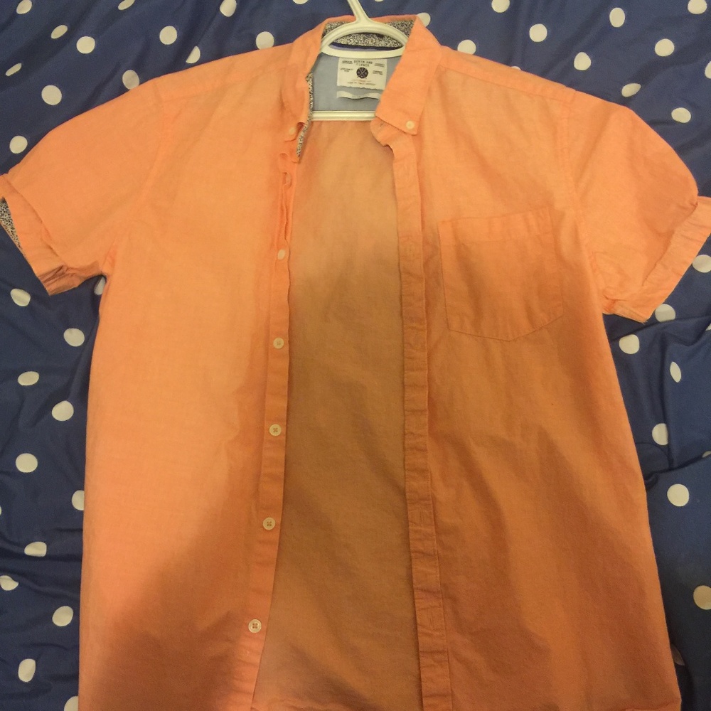 Denim and Flower Button-down T-shirt